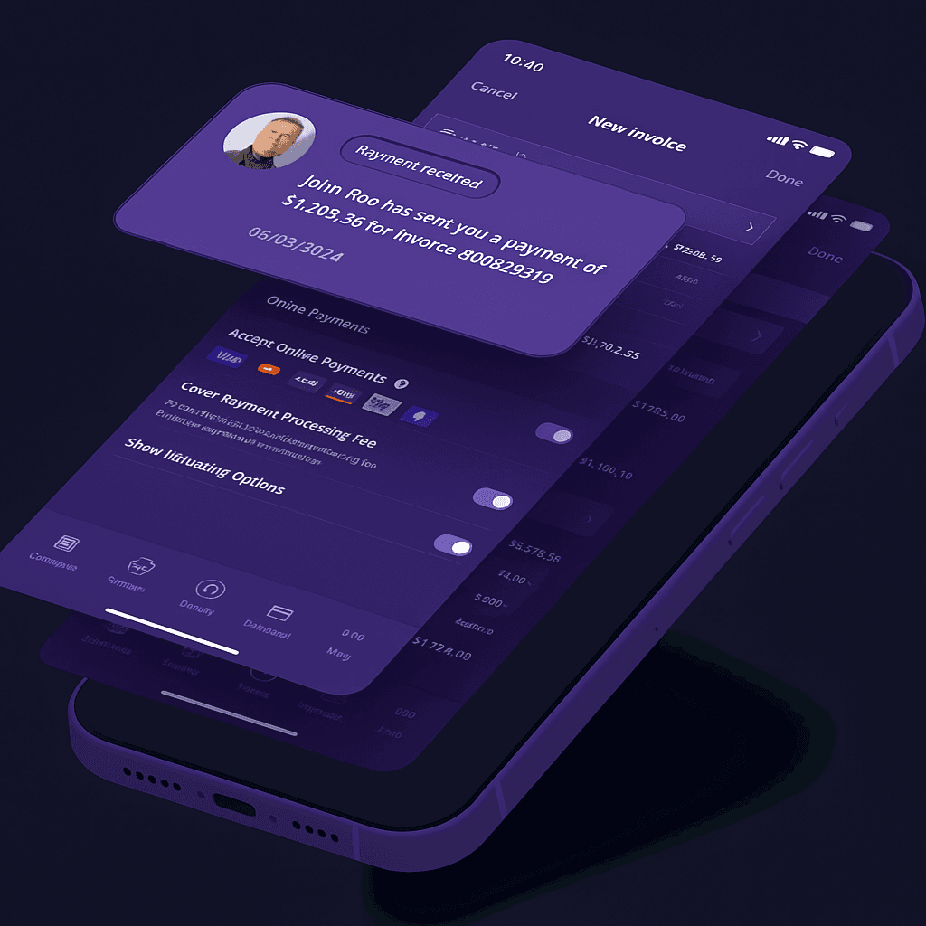 JobFlex mobile app workflow screens