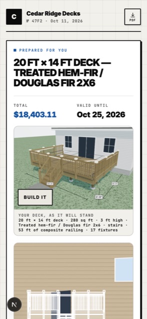The proposal on the homeowner's phone, signed and paid